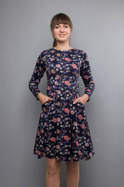 Платье приталенного силуэта с рельефами и декором Mita ЖМ691 - фото 1