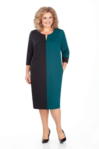 Платье Pretty 930 черный-изумруд - фото 1