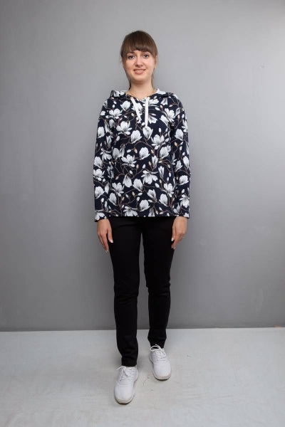 Туника А-силуэта с капюшоном и длинным рукавом Mita ЖМ984 - фото 2