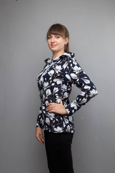 Туника А-силуэта с капюшоном и длинным рукавом Mita ЖМ984 - фото 4