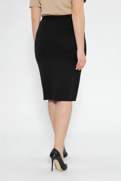 Юбка из трикотажа до колена полуприлегающего силуэта BONADI 1413 черный - фото 5