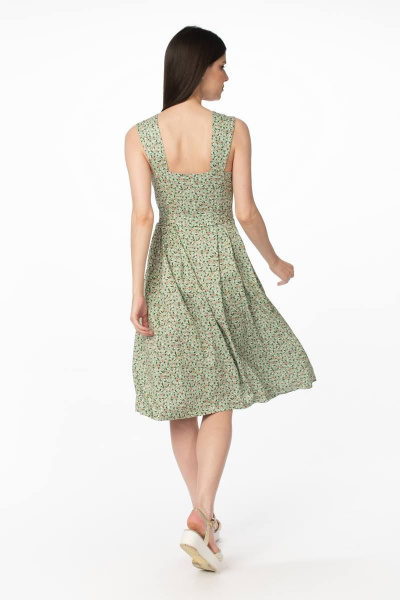 Сарафан из вискозы с корсетом и складками на юбке Stilville 1876 мята - фото 7