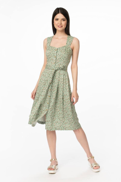 Сарафан из вискозы с корсетом и складками на юбке Stilville 1876 мята - фото 5