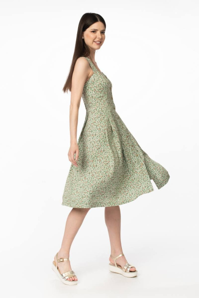 Сарафан из вискозы с корсетом и складками на юбке Stilville 1876 мята - фото 4