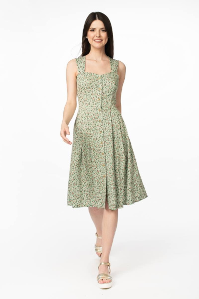 Сарафан из вискозы с корсетом и складками на юбке Stilville 1876 мята - фото 3