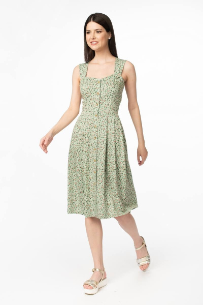 Сарафан из вискозы с корсетом и складками на юбке Stilville 1876 мята - фото 2