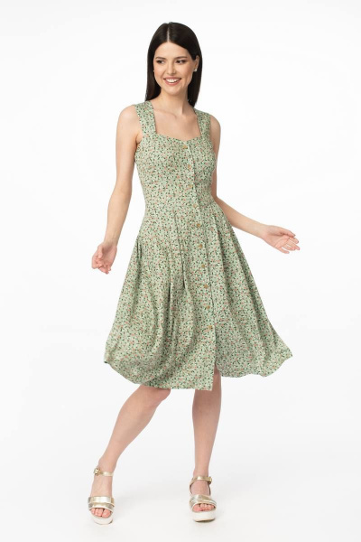 Сарафан из вискозы с корсетом и складками на юбке Stilville 1876 мята - фото 1