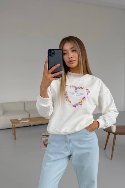 Свитшот Garsonnier 14001800516 молочный - фото 6