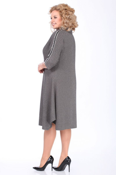 Трапециевидное платье с рюшей и декоративной тесьмой Matini 3.1247 серый - фото 4