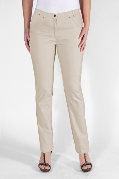 Брюки из джинса с классической длиной без пояса Mirolia 103 бежевый - фото 1