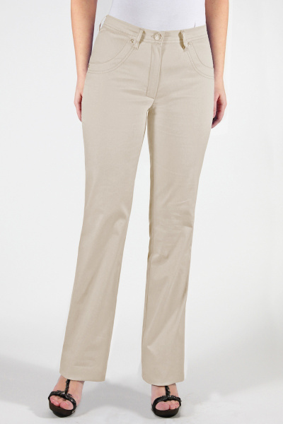 Бежевые летние джинсы с эластичной тканью Mirolia 195 бежевый - фото 1