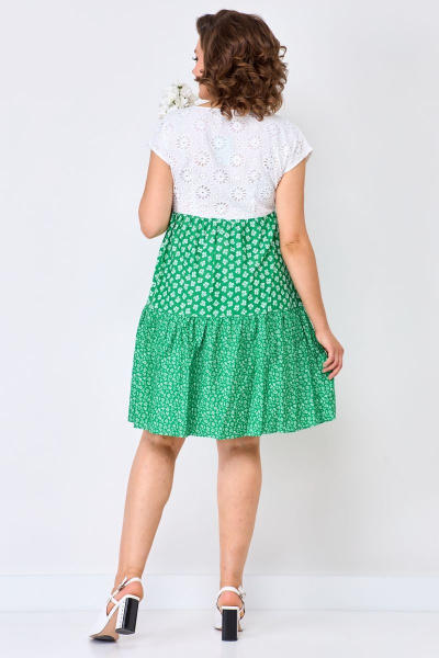 Платье хлопковое полуприлегающие воланы на сборке лето Solomeya Lux 927B - фото 5