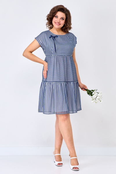 Платье шифоновое чуть выше линии талии с съемным бантиком Solomeya Lux 927A - фото 5