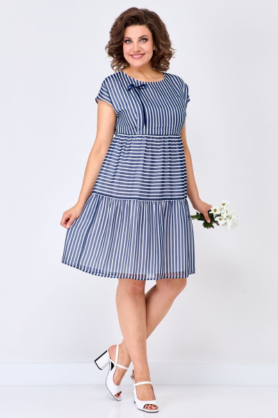 Платье шифоновое чуть выше линии талии с съемным бантиком Solomeya Lux 927A - фото 4