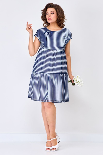 Платье шифоновое чуть выше линии талии с съемным бантиком Solomeya Lux 927A - фото 3