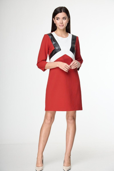 Комплект из остроконечного сарафана и кружевной блузы Anelli 249 терракот - фото 1