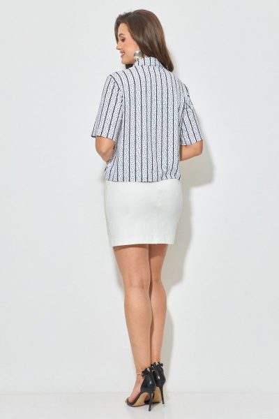 Летняя белая блуза поло с застежкой на планке Abbi 4019 белый - фото 6