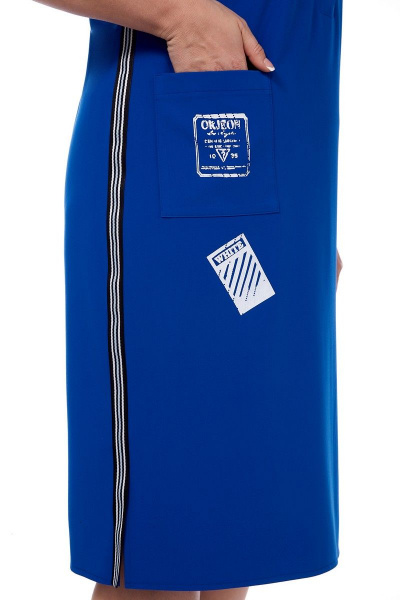 Летнее платье прямого силуэта с карманами и разрезами Matini 3.1510/1 василек - фото 10