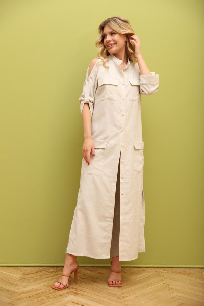 Летний комплект платье и брюки из текстиля LM ПБ8032 - фото 2