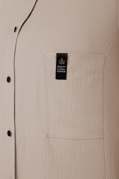 Легкая бежевое-рубашка из текстиля с декоративной тесьмой Новелла Шарм А3936-2-2 - фото 3