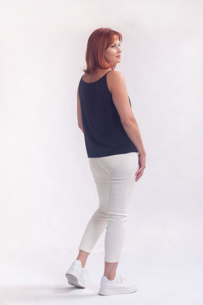 Летний топ на бретелях с нагрудной вытачкой Соджи 558 черный - фото 2