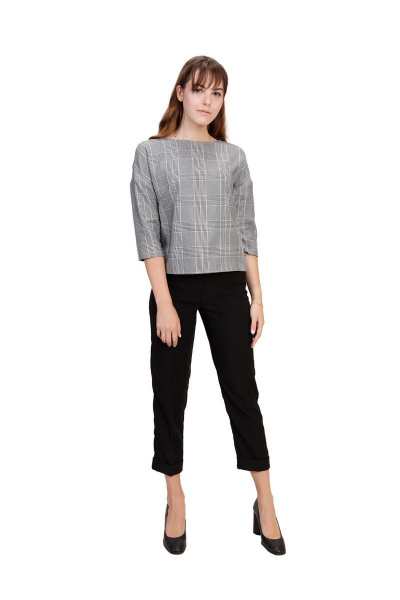 Брюки прямого кроя укороченные с отворотами BELAN textile 1350 черный - фото 1