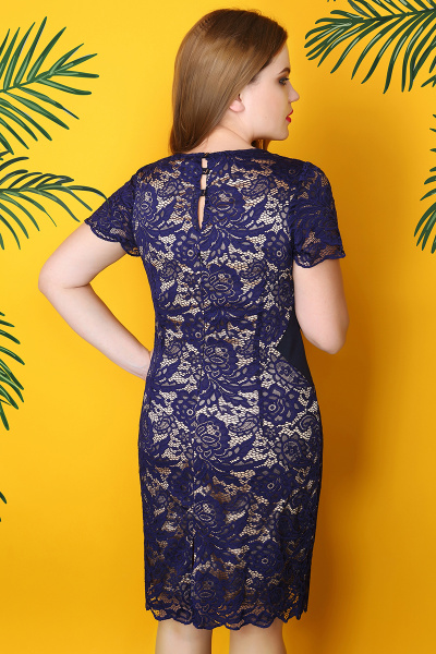 Летнее нарядное платье из кружев и текстиля с разрезом Ивелта плюс 1511 - фото 2