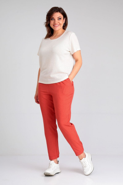 Брюки, жакет, майка Liona Style 755 красно-коралловый - фото 2