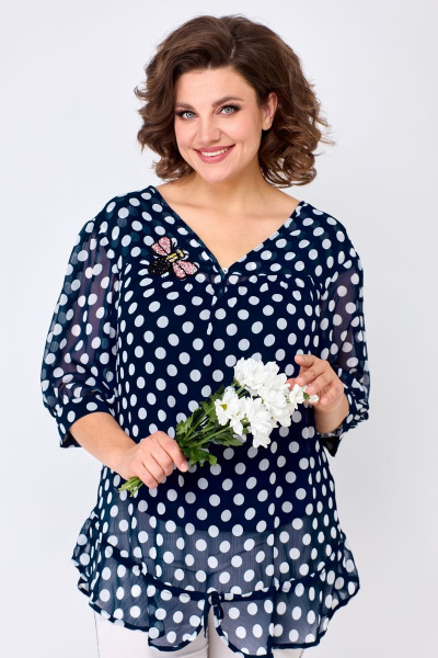 Летний комплект блузы и топа из шифона с воланом Solomeya Lux 924 - фото 1