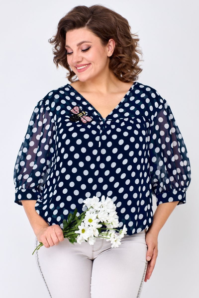 Летний комплект блузы и топа из шифона с воланом Solomeya Lux 924 - фото 3