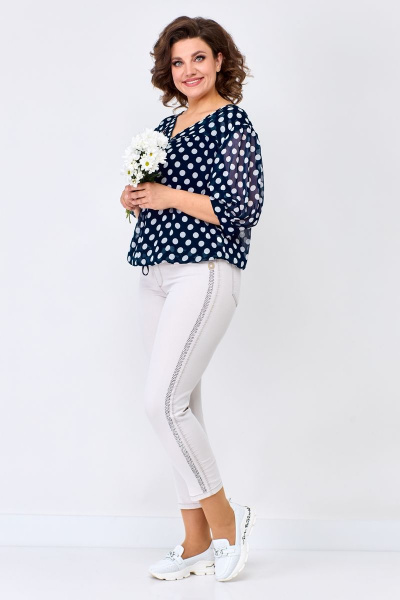 Летний комплект блузы и топа из шифона с воланом Solomeya Lux 924 - фото 6