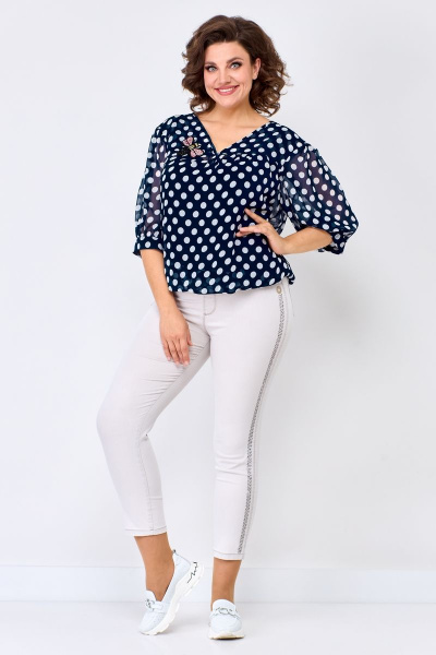 Летний комплект блузы и топа из шифона с воланом Solomeya Lux 924 - фото 5