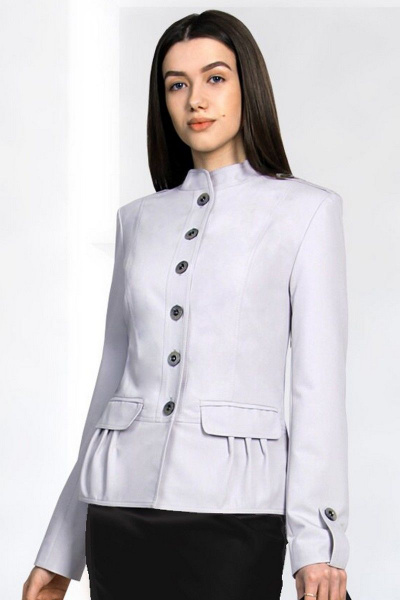 Жакет из текстиля с рельефами и застежкой на пуговицы Fortuna ШЖ 536Ж серый - фото 1
