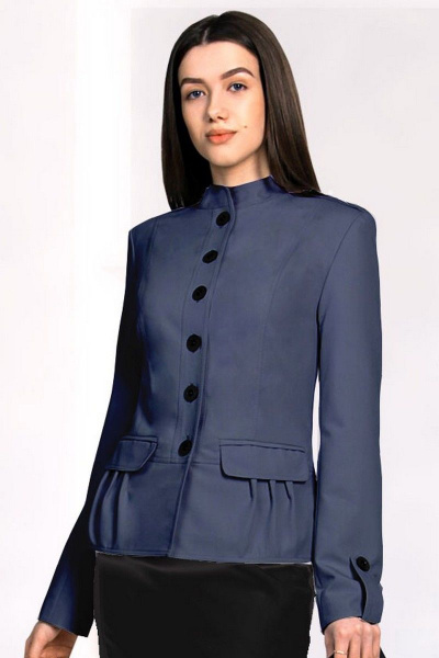 Жакет из текстиля с рельефами и пуговичной застежкой Fortuna ШЖ 536Ж морская_волна - фото 1