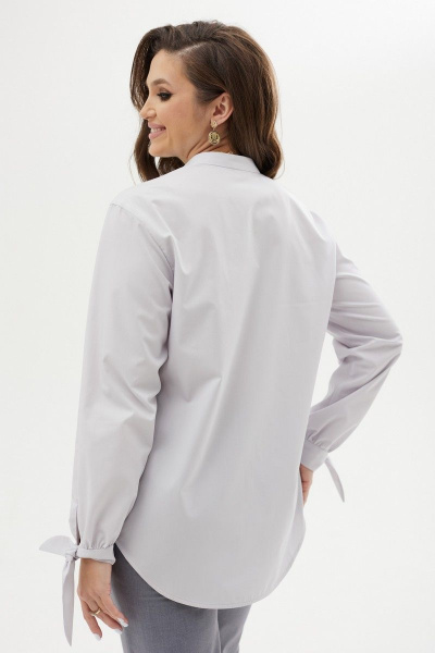 Блуза из текстиля с декоративными планками и принтом MALI 623-044 серый - фото 11