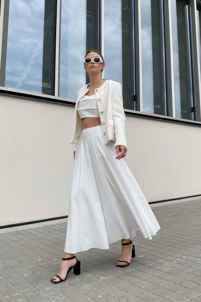 Длинная клёш юбка из вискозы с подкладкой HELEN BIRCH U021 - фото 1