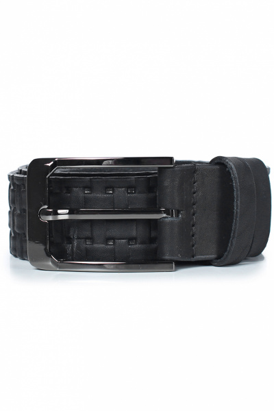 Кожаный ремень с пряжкой и обстрочкой для стильной носки Galanteya 22323.23с750к45 2р черный - фото 1