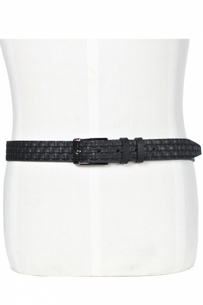 Кожаный ремень с пряжкой и обстрочкой для стильной носки Galanteya 22323.23с750к45 2р черный - фото 5