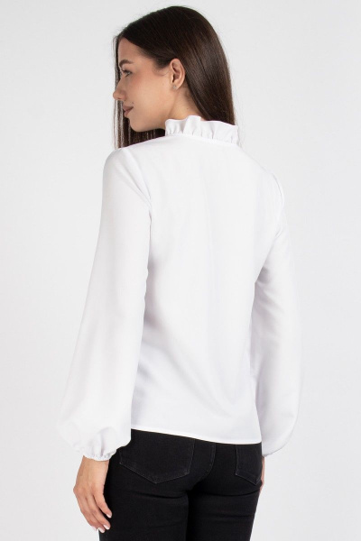 Белая блуза из вискозы с нагрудными выточками VIZAVI 702 белый - фото 6
