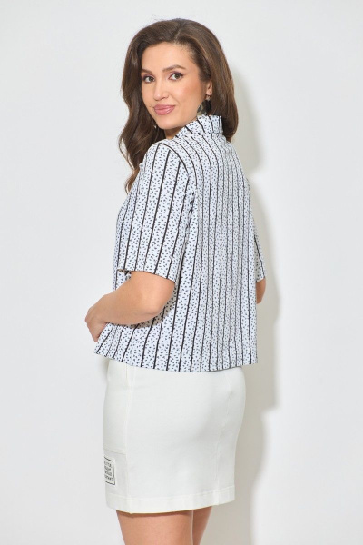 Юбка прилегающего силуэта из трикотажа с карманами и поясом Abbi 3002 белый - фото 7