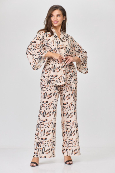 Брюки, жакет Abbi 5007 пудра - фото 1