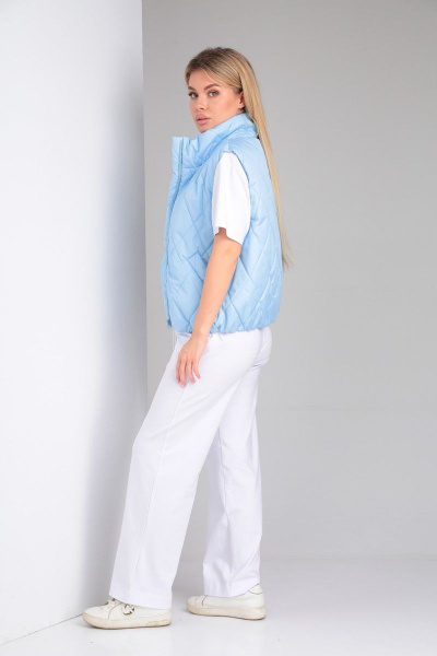 Голубой жилет из стеганной плащевки на подкладке Takka Plus 23-192 голубой - фото 9