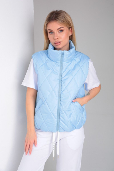 Голубой жилет из стеганной плащевки на подкладке Takka Plus 23-192 голубой - фото 8