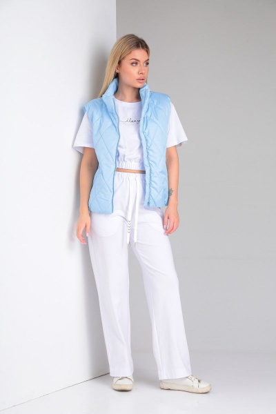 Голубой жилет из стеганной плащевки на подкладке Takka Plus 23-192 голубой - фото 5