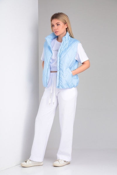 Голубой жилет из стеганной плащевки на подкладке Takka Plus 23-192 голубой - фото 2