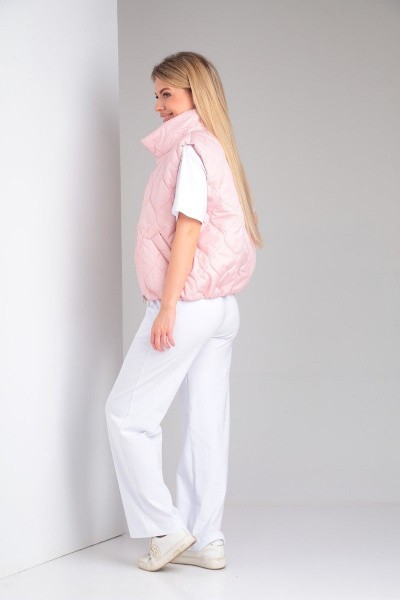 Розовый жилет из плащевой ткани на молнии Takka Plus 23-192 розовый - фото 12