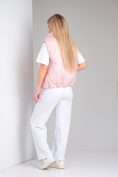 Розовый жилет из плащевой ткани на молнии Takka Plus 23-192 розовый - фото 11
