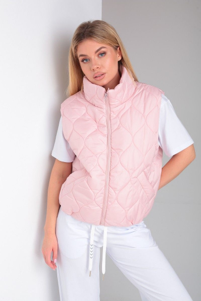 Розовый жилет из плащевой ткани на молнии Takka Plus 23-192 розовый - фото 9