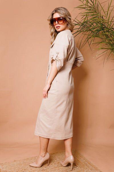Платье NikVa 362-4 песочный - фото 4