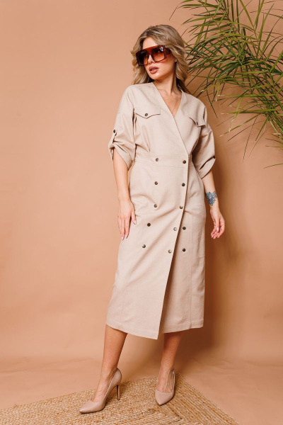 Платье NikVa 362-4 песочный - фото 1
